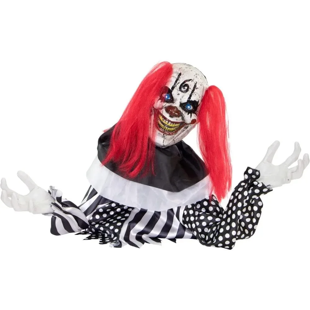 

Halloween Decorations Scary Groundbreaker Clown, Animatronic with Touch Activated Lights and Sounds Props