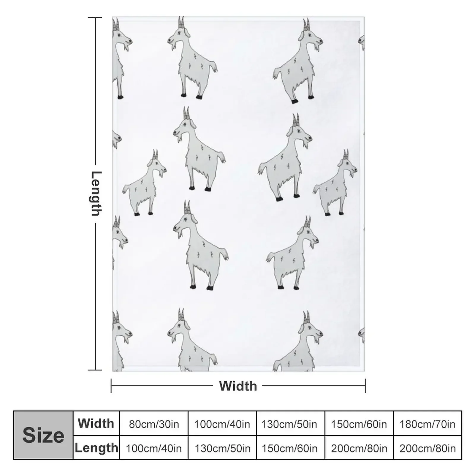 Goat pattern Throw Blanket couch cozy soft plush fuzzy picnic outdoor blanket