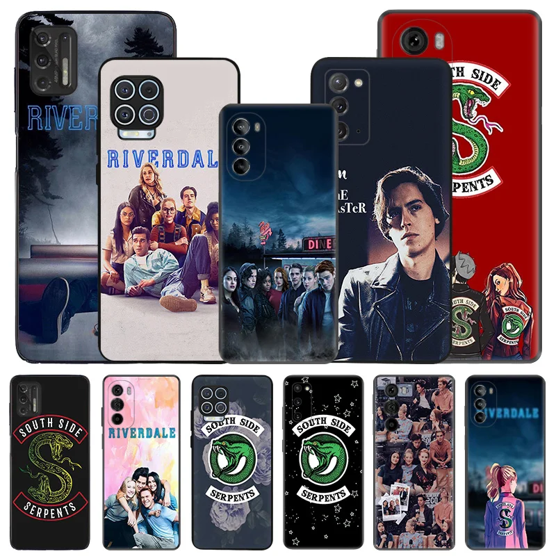 Silicone Black Phone Case for Motorola G72 G53 G73 G9 G50 G51 G60 G71 5G G22 G32 G52 Riverdale Serpents Edge 30 20 40 Pro Cover