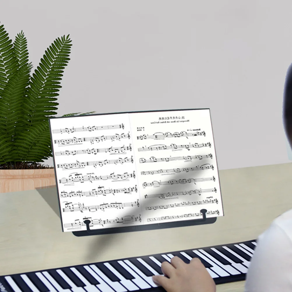 

Portable Music Stand ABS Material Lightweight Foldable Design Recipes Reading Eco Friendly Practical Adjustable