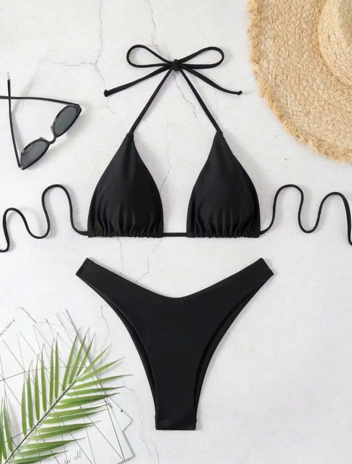 

Sexy Underwire Bikini 2025 Mujer Women Solid Red Push Up Bra Thong Swimsuit Haler V Neck Bathing Suit Mini Micro Thong Swimwear