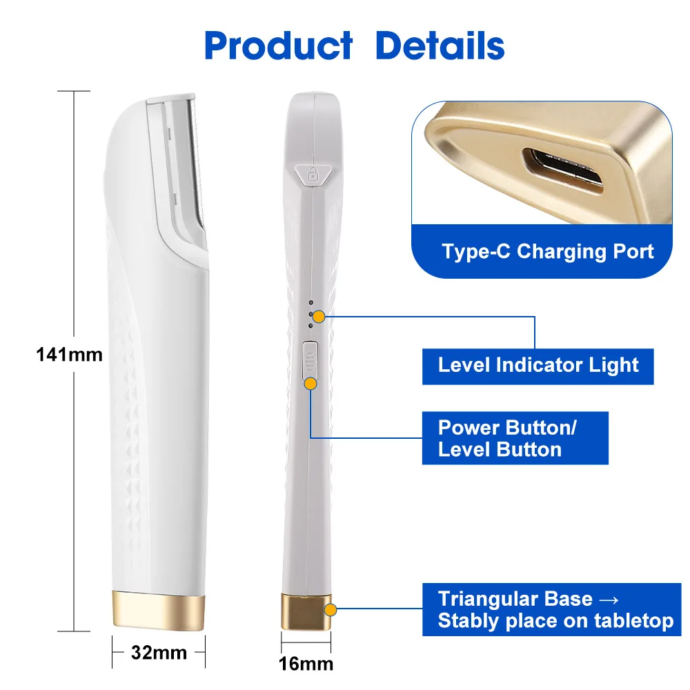 مزيل شعر الوجه الكهربائي، ماكينة حلاقة صغيرة للسيدات، ماكينة تشذيب الحواجب، جهاز إزالة الشعر المحمول، أداة العناية بالصحة والجمال #4