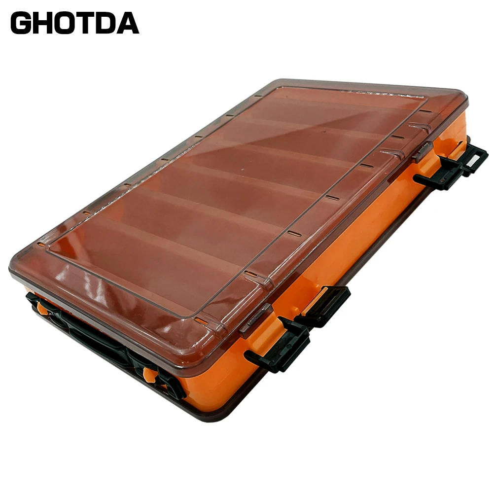 Ghotda Fishing Box  Spoon Bait Storage Box Fishing Accessories Hook Fishing Case for Lures 10/12 Compartments