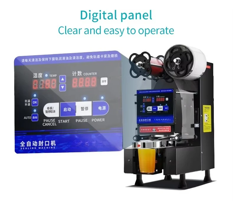 rongjun Automatic Bubble Tea Sealing Machine Bubble Tea Shop Boba Cup Sealing Machine Cup Sealer Machine - view 6