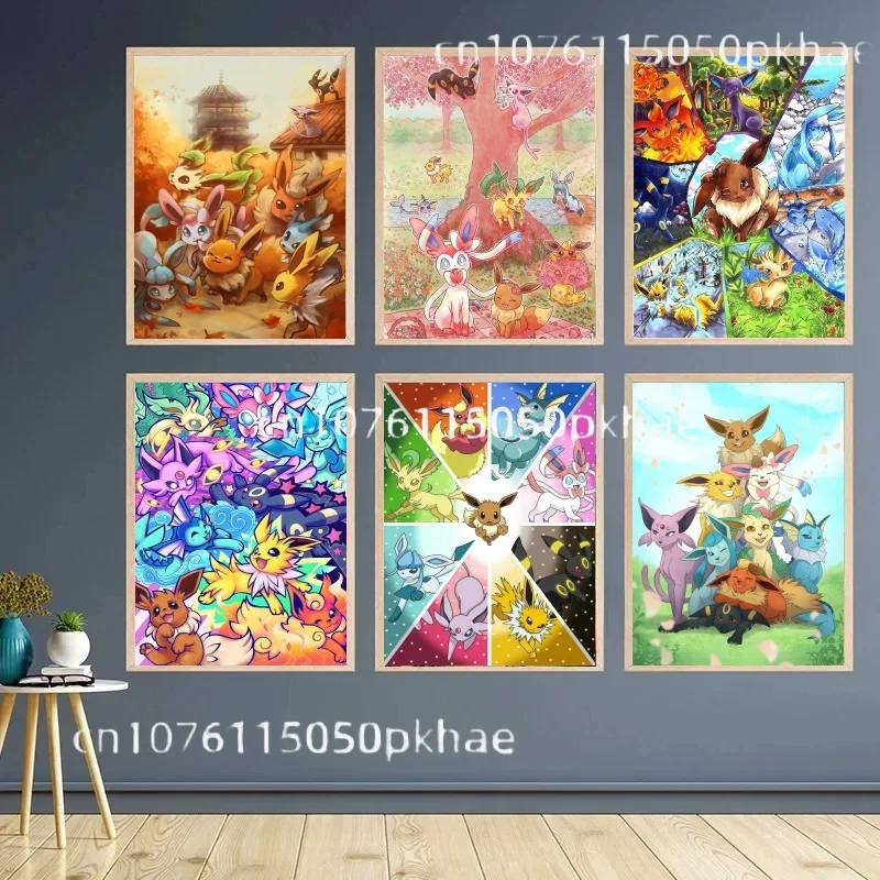 

Pokemon Eeveelution Canvas Painting Anime Figures Wall Art Prints Living Room Decor Posters