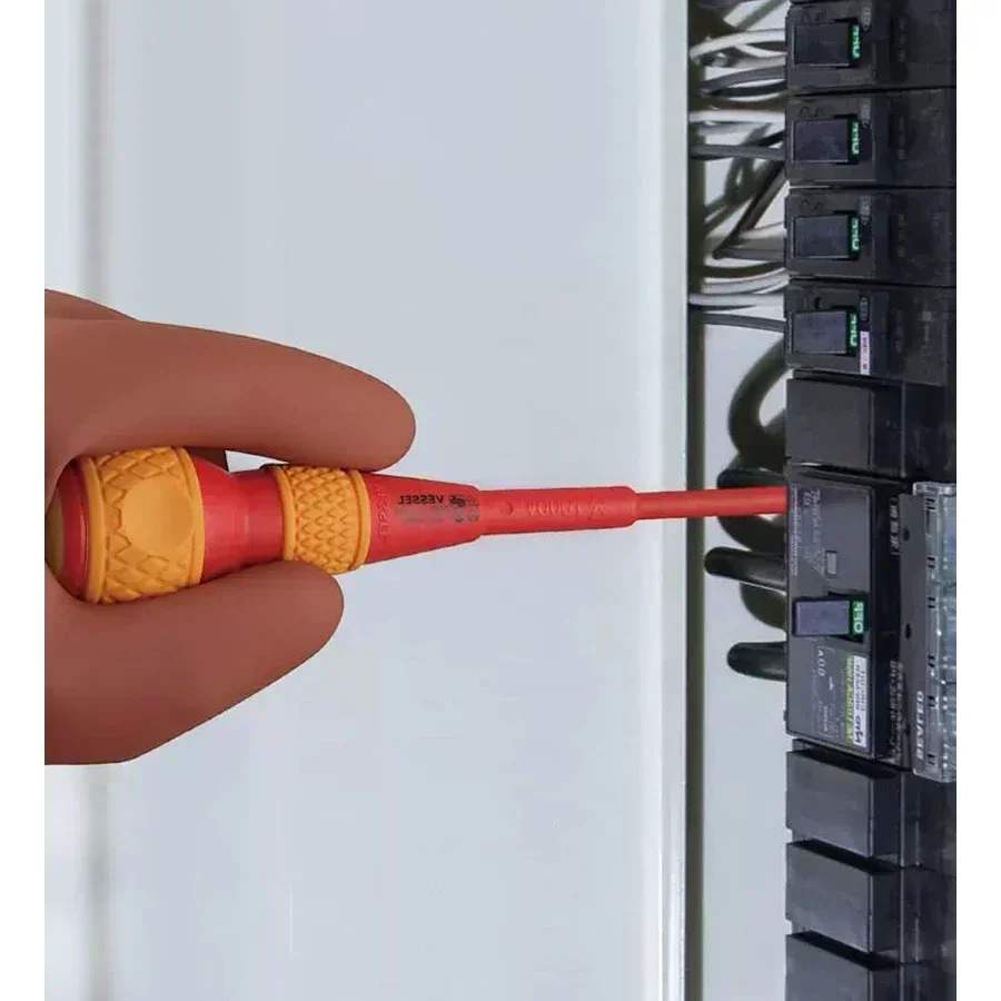 مفك براغي معزول عالي الجهد بمقبض كروي - سلسلة مفك براغي VESSEL رقم 200 شهادة VDE #3