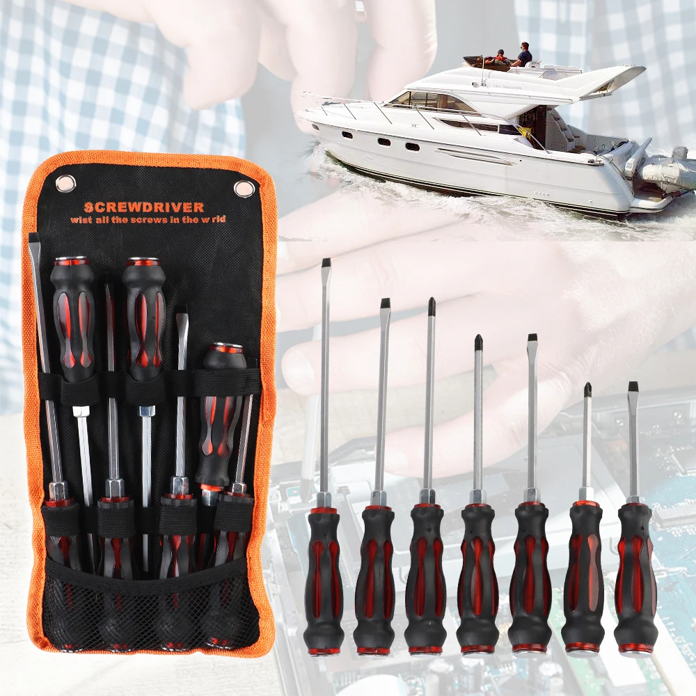 

Набор магнитных отверток, 7 шт., принадлежности для лодок, можно нарезать, CR-V, гаечный ключ, крестообразные шлицы, типы автомобиля, гаражные инструменты, мотоцикл