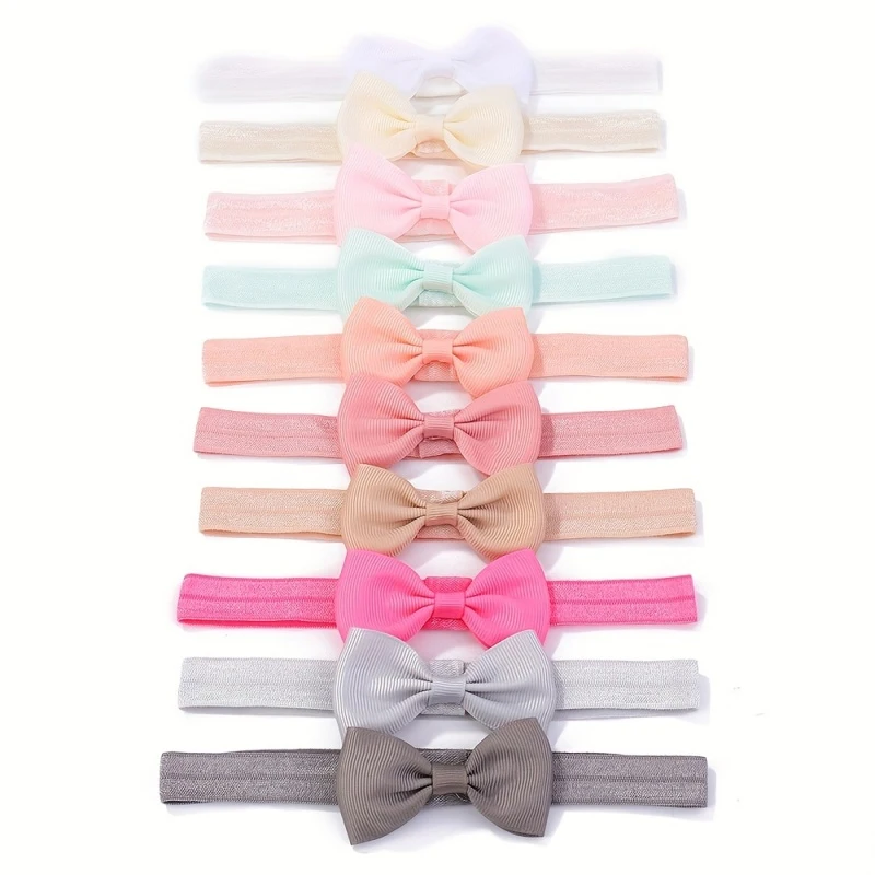 10 Teile/satz Klassische Baby Bögen Stirnband für Mädchen Einfarbig Herbst Winter Band Haarband Infant Headwear Kinder Haar Zubehör – Detail 7
