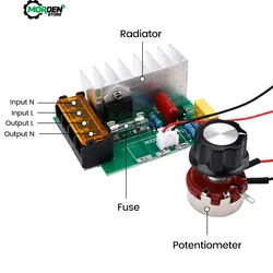 4000W 0-220V AC SCR Electric Voltage Regulator Motor Speed Controller Dimmers Speed With Temperature Insurance Power Supply