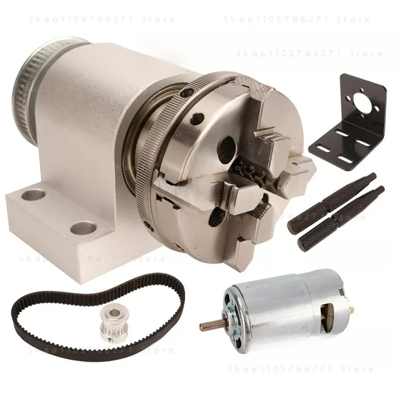 Micro lathe woodworking 80 four jaw chuck spindle large hole three jaw 80 spindle clamp