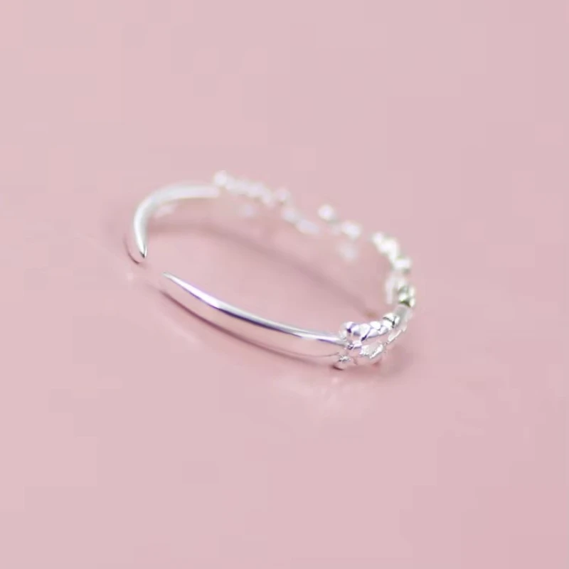 REETI 925 Sterling Silver Rings For Women Small flower Open  ring  Style Lady Prevent Allergy Sterling-silver-jewelry