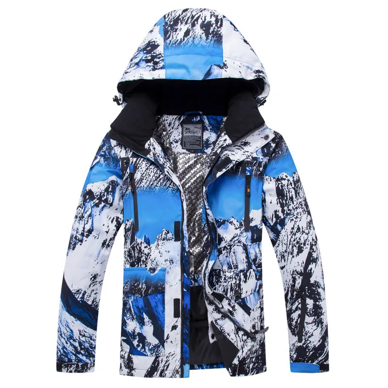 Men's Winter Ski Jacket Waterproof Windproof Warm Snowboard Outdoor Sportswear Super Warm Breathable for Winter Activities