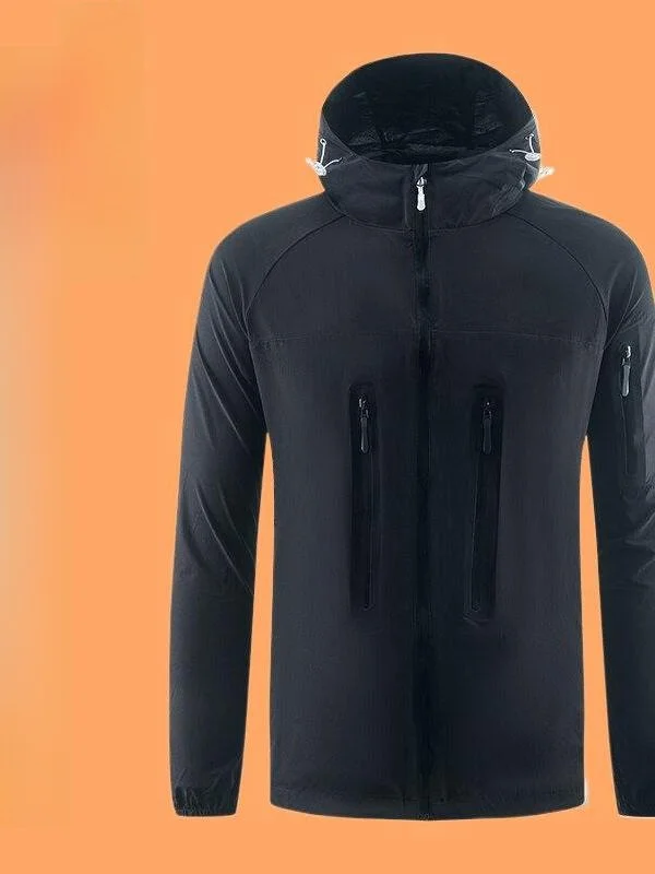 

Легкая роскошная весенне-летняя куртка из ледяного шелка с защитой от солнца, повседневная модная куртка с капюшоном, мужская легкая верхняя одежда с длинными рукавами