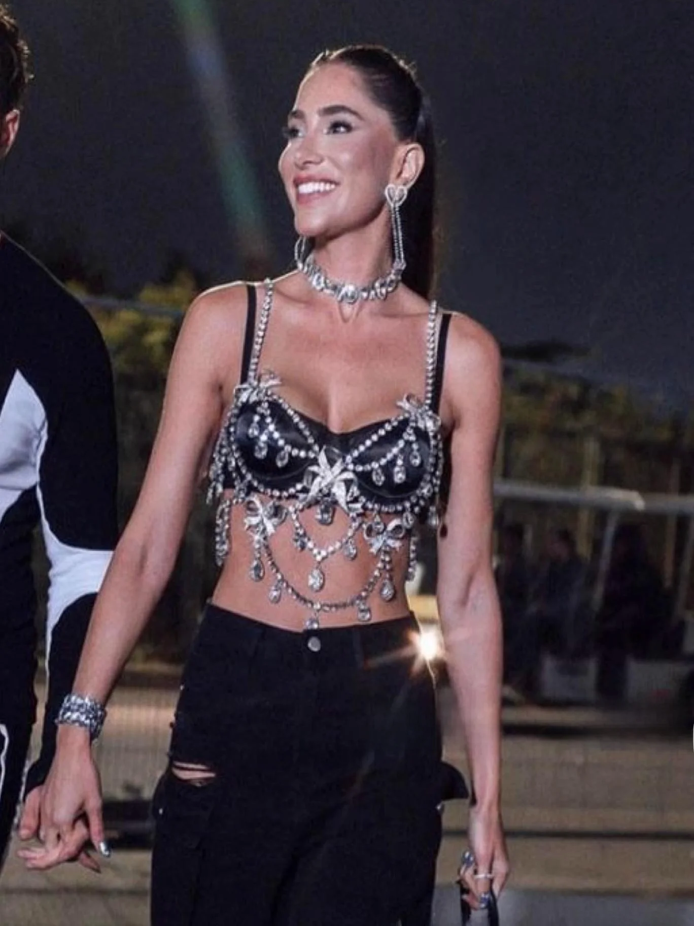 owcase  Knot Rhinestone Tassel Vest Body Chain Heavy Work ort Synthetic Fiber Inner Wear Original Design Women's...