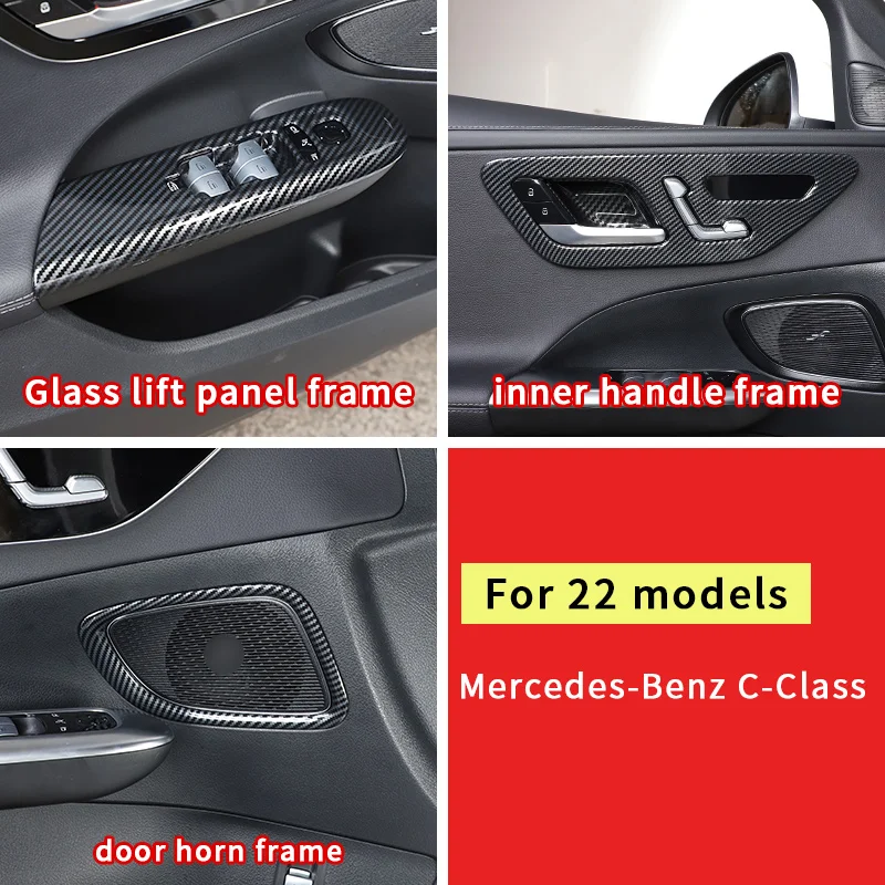 

For 22 Mercedes-Benz C-class glass lift panel decorative frame/interior door handle decorative frame/door speaker frame sticker