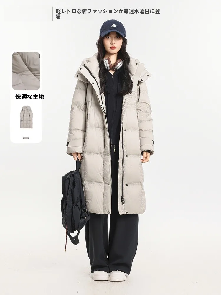 

Warm Long Hooded Stand Collar Women's down Jacket 2025 Winter New Style Memory Starting Point Casual Straight Fit Coat