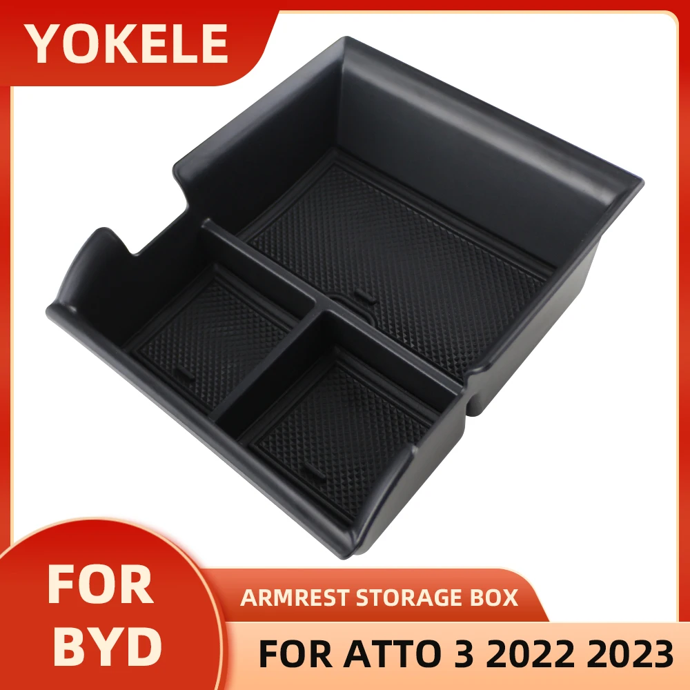 ABS Car Center Console Storage Box for BYD Atto 3 Atto3 2022 2023 2024 Armrest Organizer Tray Interior Accessories