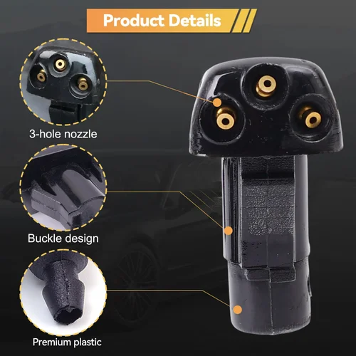 Imagen 2 del producto Nuevo Boquilla de pulverización para limpiaparabrisas de coche, para Toyota Hyundai Auto, 3 agujeros, boquillas para limpiaparabrisas, chorro de agua para limpiaparabrisas