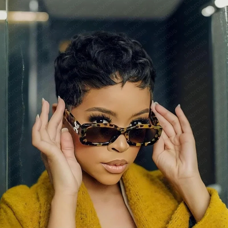 

Короткие парики для чернокожих женщин, легкий летний синтетический парик в стиле пикси, натуральный черный цвет, многослойная стрижка без клея, легко носить.