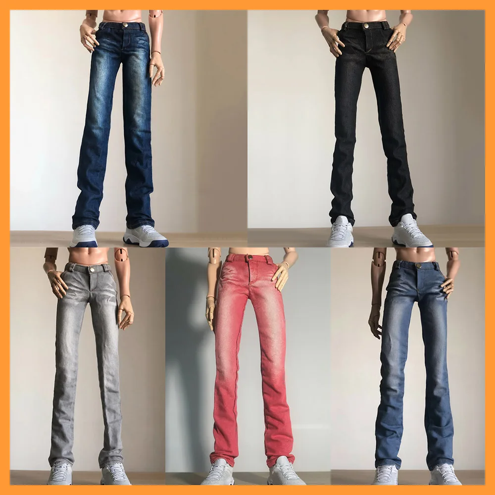 【Only Clothes】1/3 1/4 Scale Washed and Pleated Jeans Slim Denim Pants for HID/2D75 SSDF ID72/75 UF/TD Strong-Uncle Dolls Model