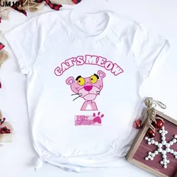 Pink Panther Pink Panther Design Sense Niche Irregular Spice Girl Slim Thin Short Sense of Sexuality Casual Harajuku Tops Female