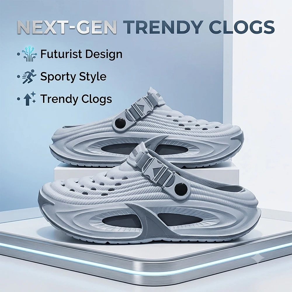 Men Fashion Thick Sole EVA Clogs Soft Lightweight Breathable Garden Shoes Non Slip Outdoor Beach Casual Slippers Slip On Sandals view 5