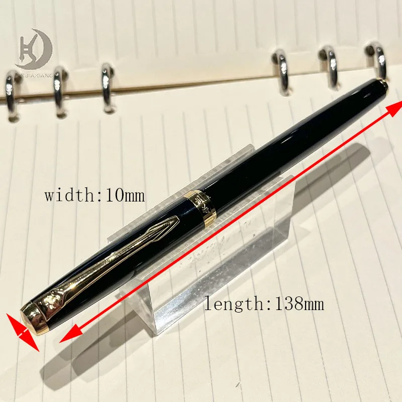 1 Set (Roller+0,5mm & 0,38mm+Box) 9101 Business Herren-Füllfederhalter aus schwarzem Metall, tolles Geschenk für Schule und Büro – Detail 2