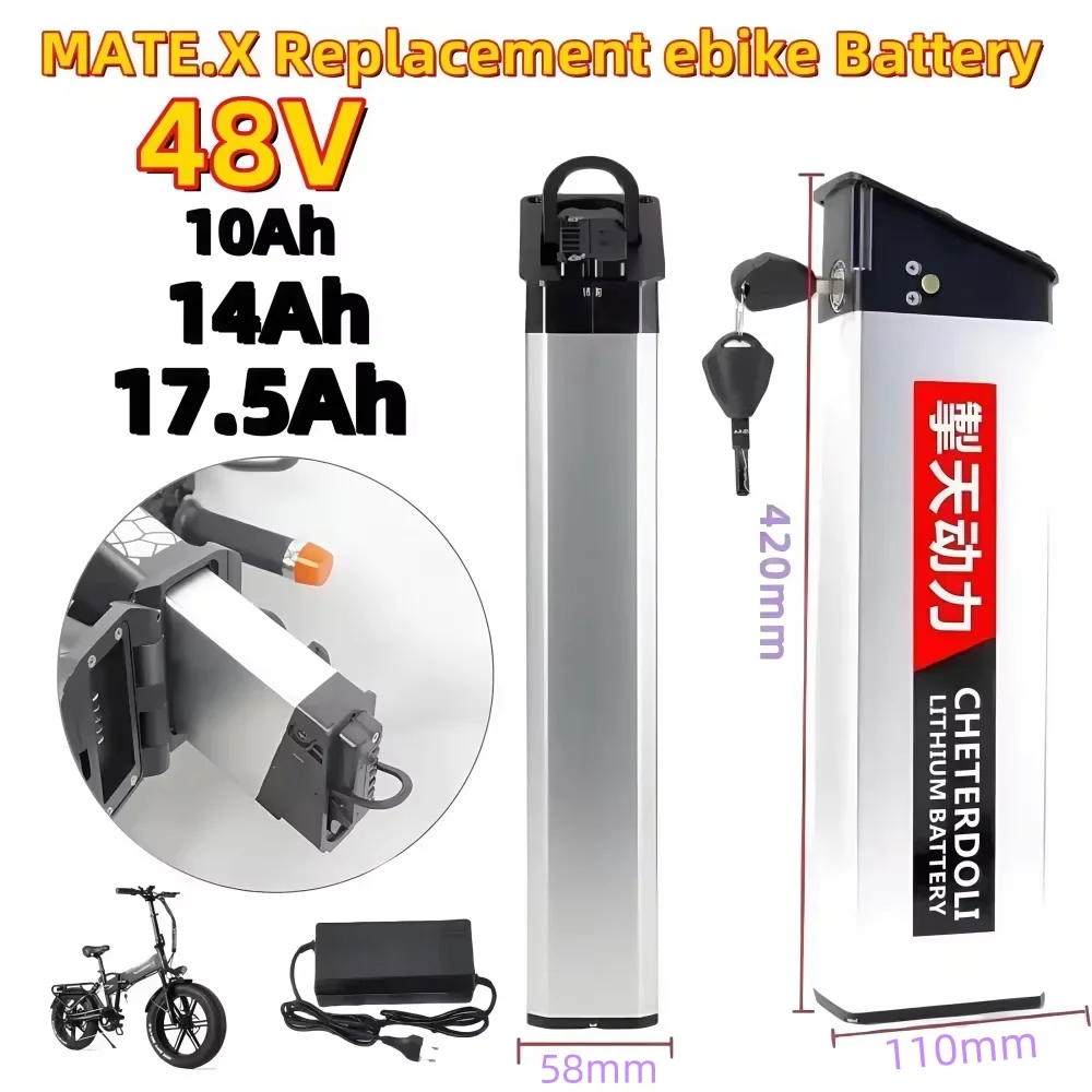

52V/48V 17.5Ah-10Ah DCH-009 Replacement Batteries for Engwe EP-2 Pro Engine Pro & MATE X Bike.