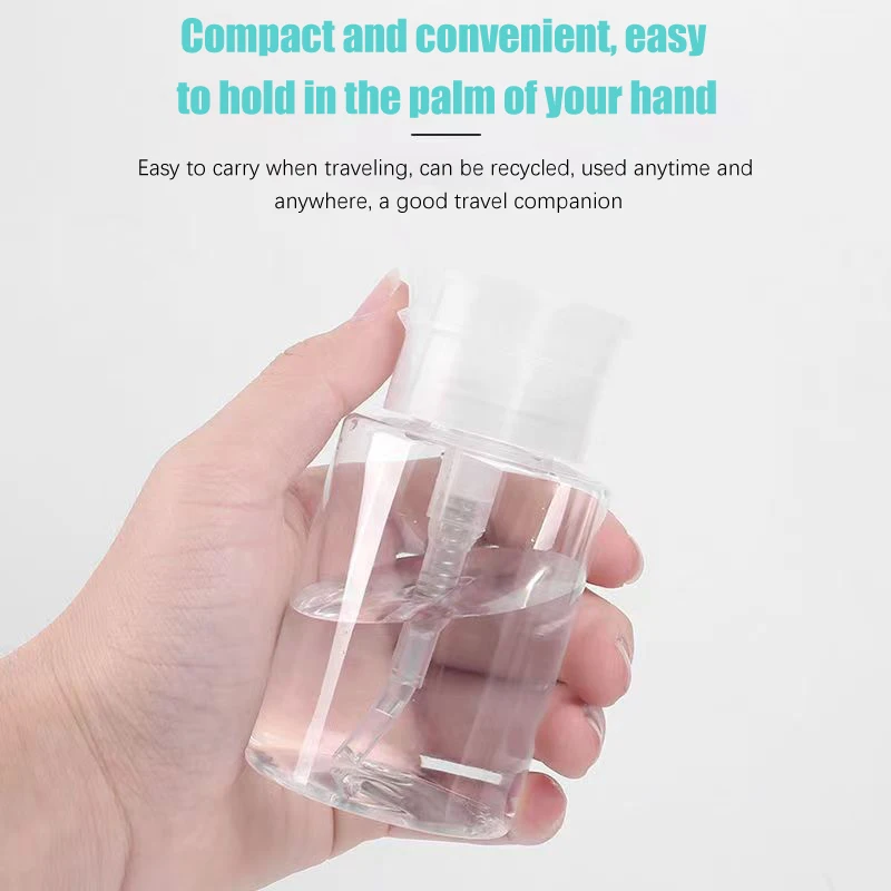 150/180ml 1pcs Nail Refillable Bottles Empty Press Pump Dispenser Nail Art Polish Remover Cleaner Makeup Bottle Manicure Tool