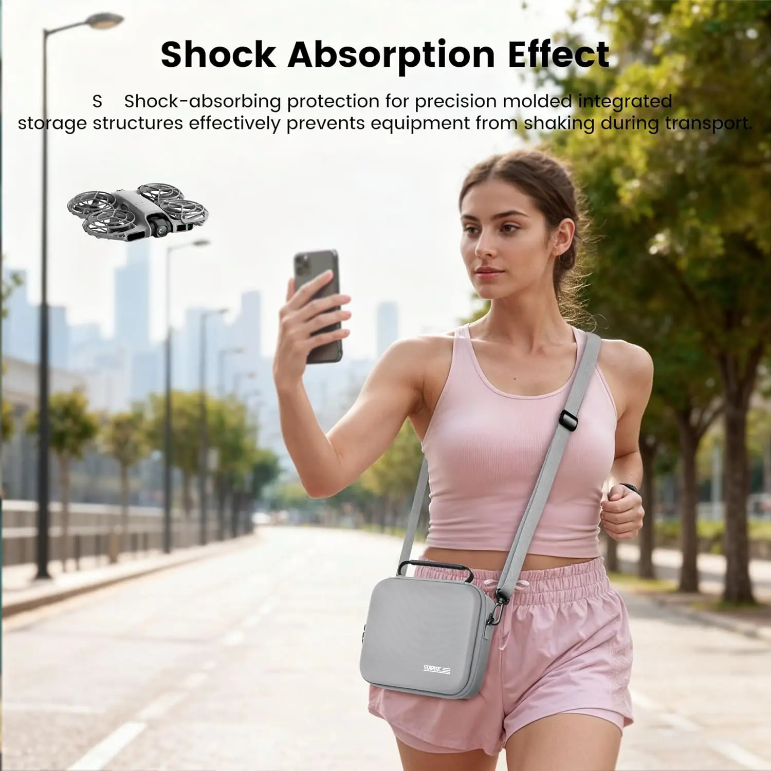 STARTRC Neo 2 Bolsa de Ombro PU Portátil Bolsa para DJI Neo 2 Drone e Acessórios de Bateria Estojo à Prova de Choque