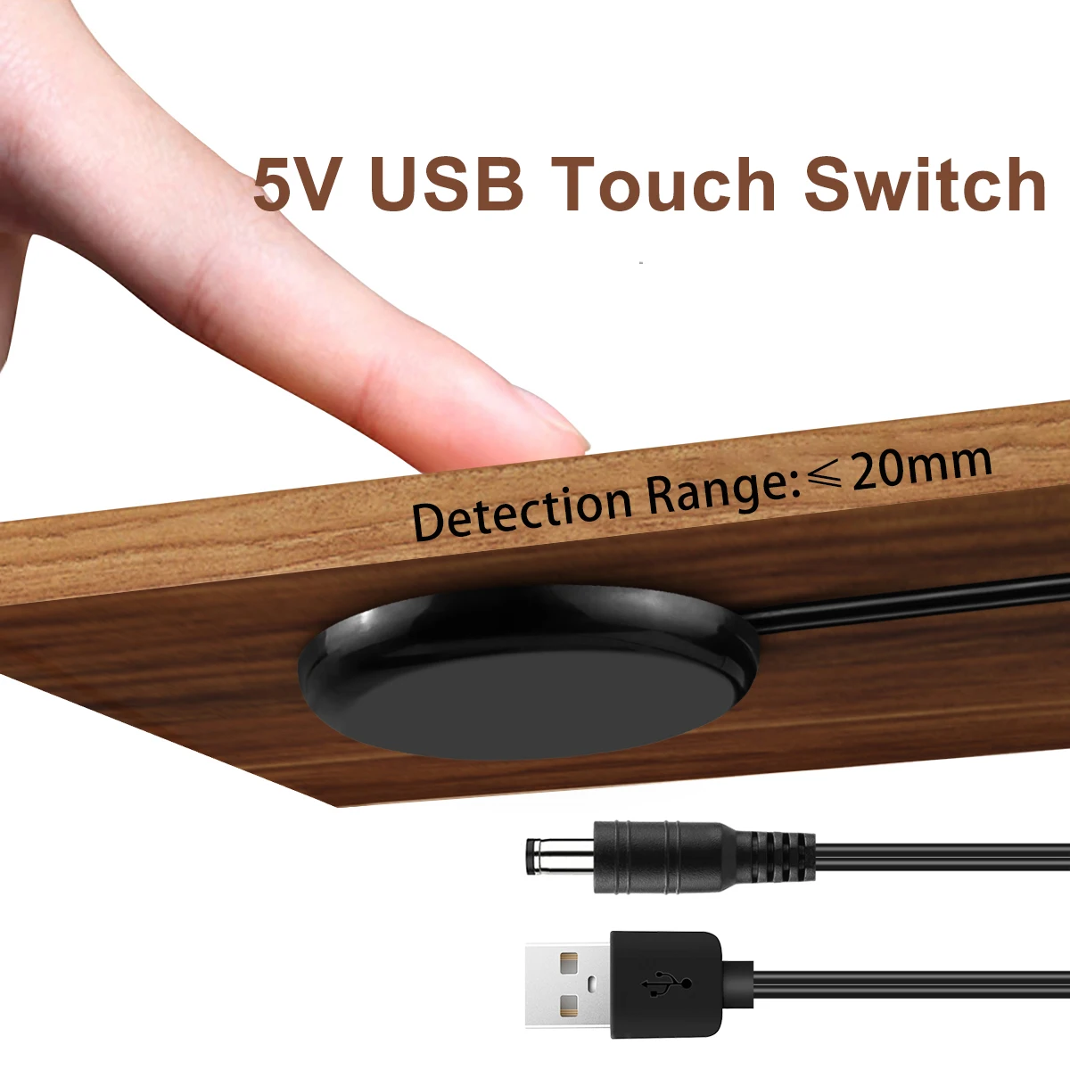 5 فولت الذكية اليد الاجتياح مفتاح مستشعر ، اختراق 20 مللي متر الخشب USB اللمس عكس الضوء التبديل لمصباح ضوء LED 5 فولت