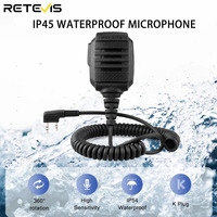 RETEVIS HK006 IP54 Waterproof Microphone Walkie Talkie Mic Shoulder Speaker PTT for Kenwood Baofeng UV-5R Quansheng UV K5 UV K6