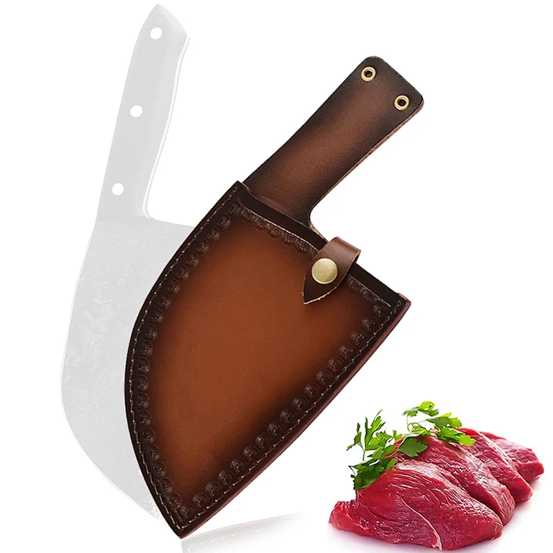 

Kitchen Cleaver Chopping Knife Scabbard PU Leather Case Outdoor Picnic Chef Knife Blade Guards Protective Cover Slicer Sheath