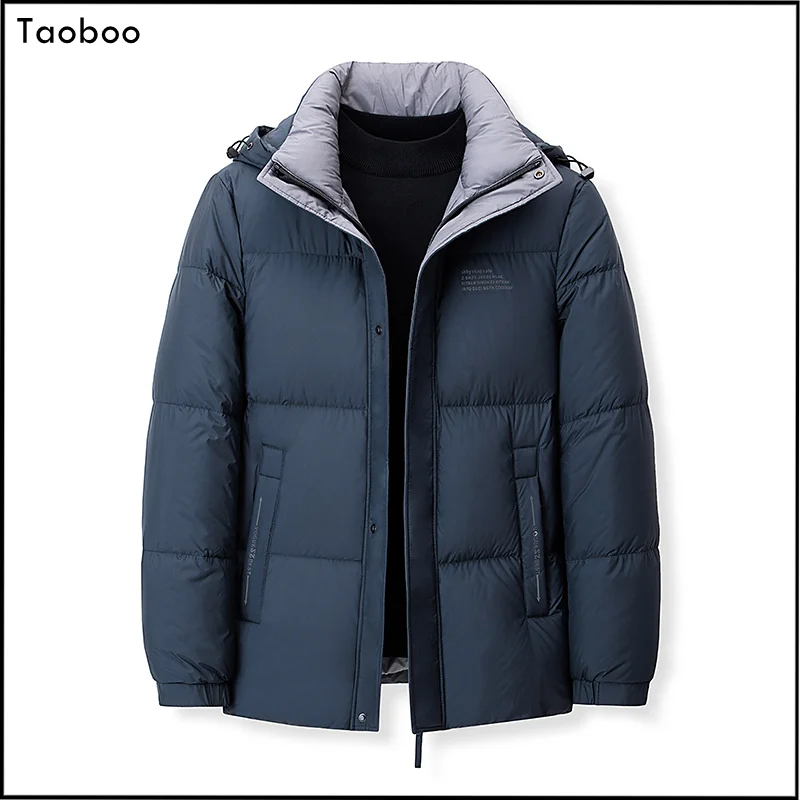 2022 High quality Men\'s winter jacket Parkas Hooded Thick Loose Casual Down jacket men New Fashion Stripe High Street Male Coat