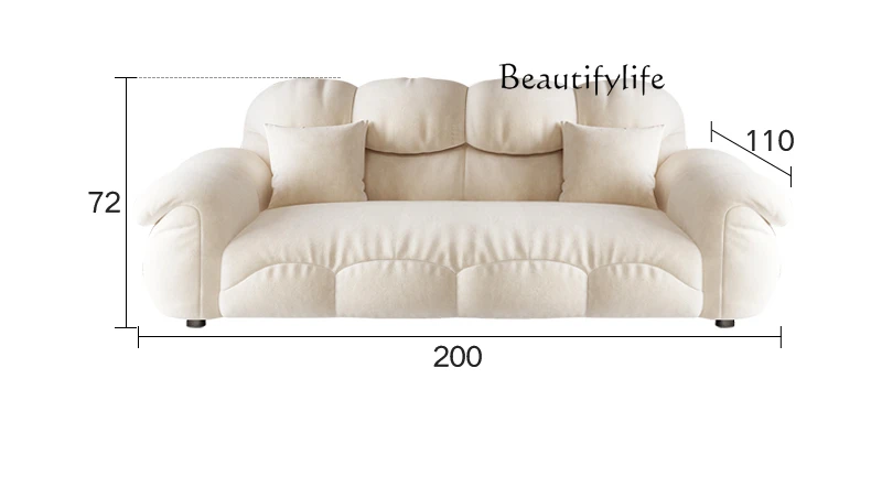 

French cream style new small apartment living room modern simple fabric sofa designer