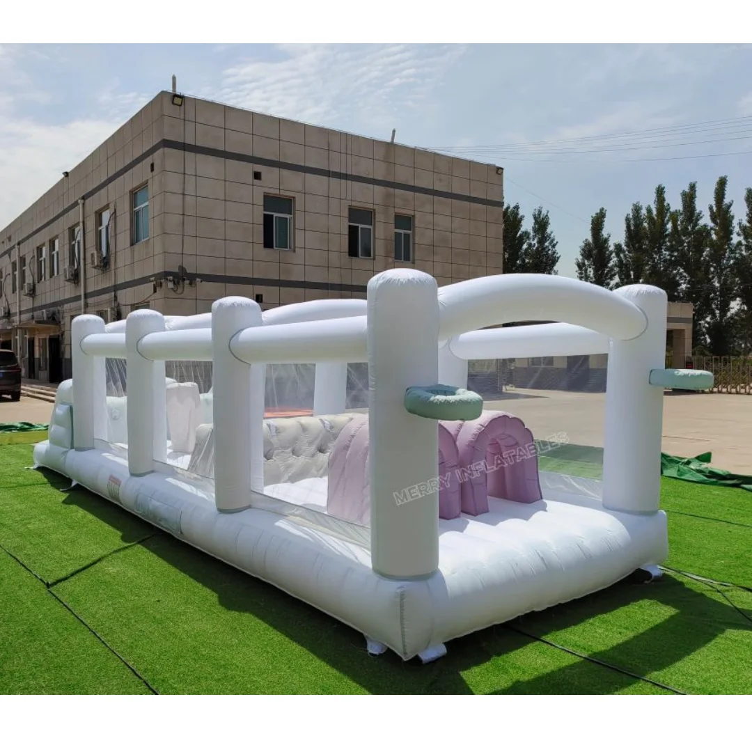 outdoo Parcors d'obstacles blanc 5 en 1، توبوجان، ديابايتيك، إسكاليد، منحدر، كرة السلة، ميزون قابل للنفخ، ألعاب التضاريس