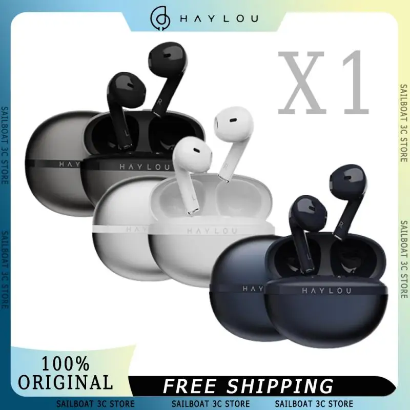 HAYLOU X1 Wireless Earphones Noise Reduction Bluetooth 5.4 Low Latency Waterproof Half In-Ear Headphone Custom Sports Earbuds