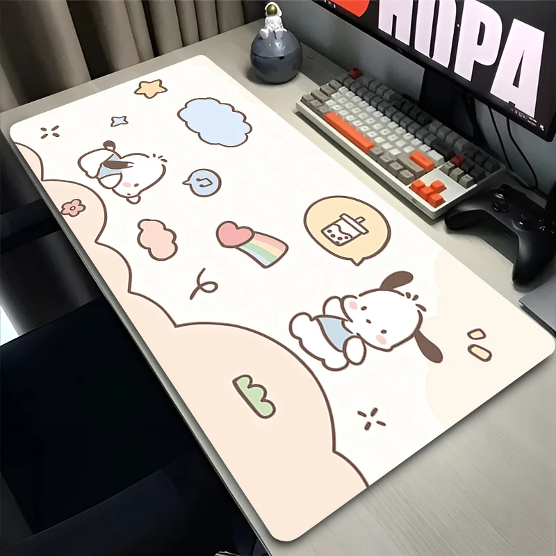Mouse Pad PC Non Slip Rubber Cute Mousepad Laptop Gamer Cabinet Keyboard Pad Office Computer Gaming P-pochacco HD Desk Mouse Mat