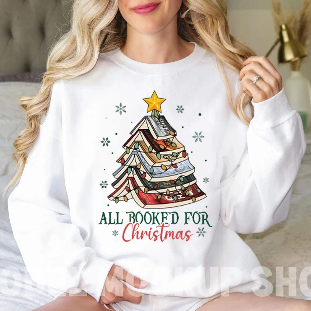 Book Christmas Womens Clothes Christmas Book Tree Women's Clothing Christmas Gift for Bookish Sweatshirt's Good-looking Hoodie's