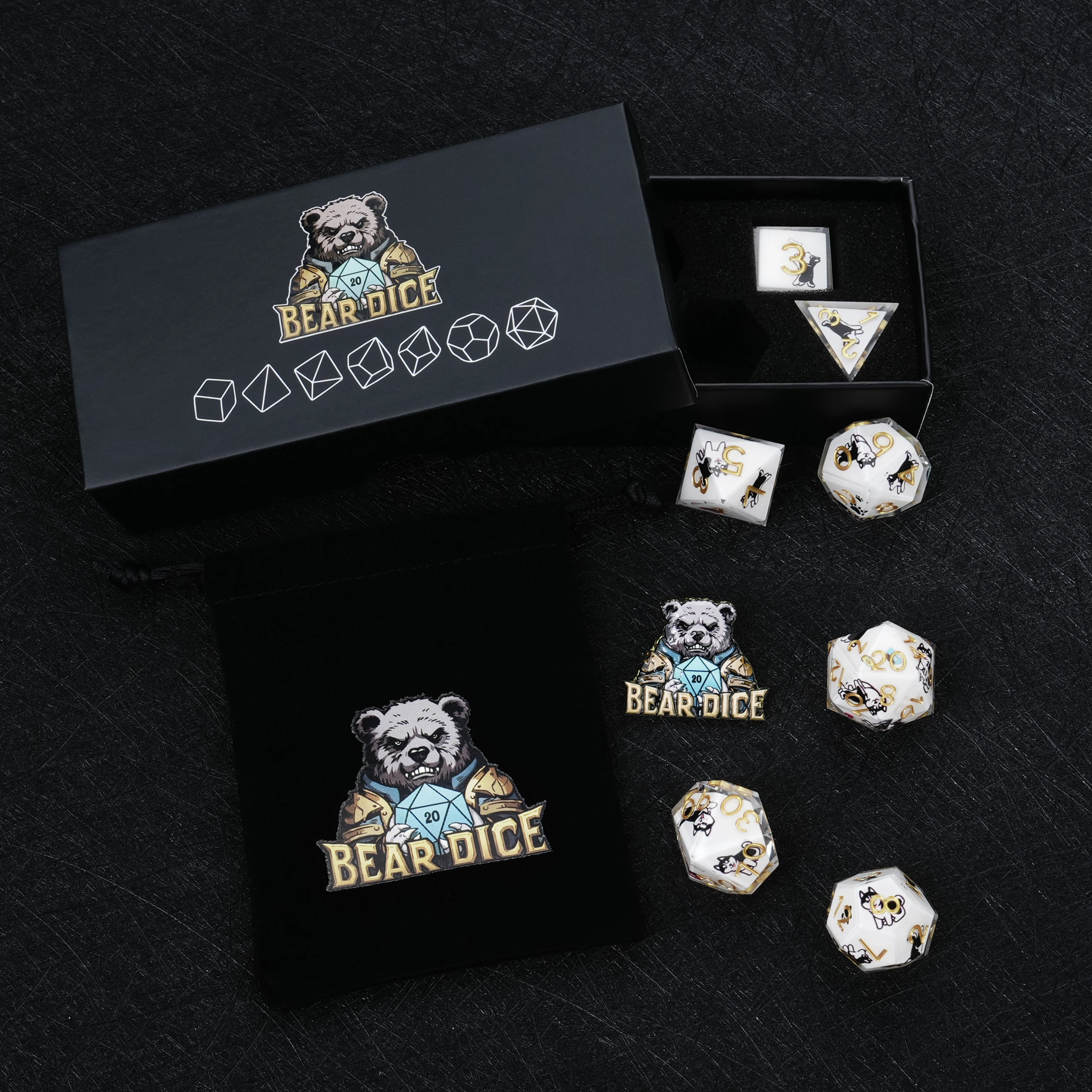 

1-7Pcs Husky DND Dice Puppy Resin Dice Set Cute Dog Multi-sided Polyhedral Dice for D&D Game COC Role Playing RPG Table