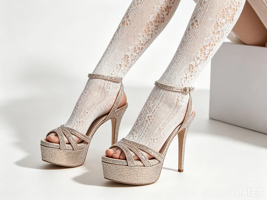 Studded with Shiny Crystals Three Front Straps Stiletto Platform Heeled Sandals Thin High Heel Women Summer Fashion Shoes