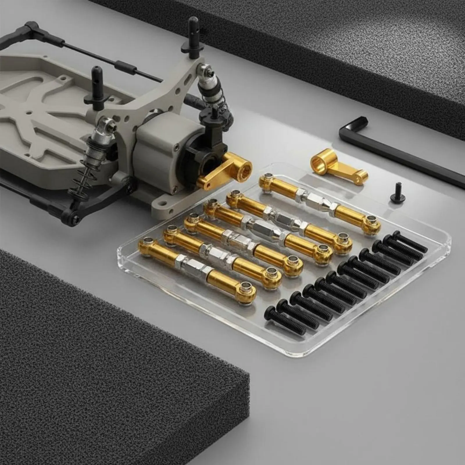 RC Car Steering Tie Rods Enhance Parts Metal Servo Lever and Linkage Kit RC Car Steering Linkage Long-Lasting Construction