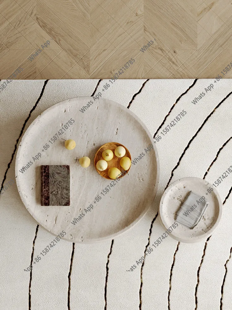 Rt Minimalist Modern Italian Style, Marble Coffee Table Combination, High-end Medieval Style Large Apartment Round Set