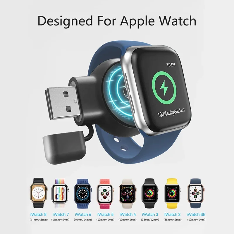 VIKEFON 2 In 1 Magnetic Watch Wireless Charger for Apple Watch IWatch 9 8 7 6 5 4 Portable USB Type C Fast Charging Dock Station image 2