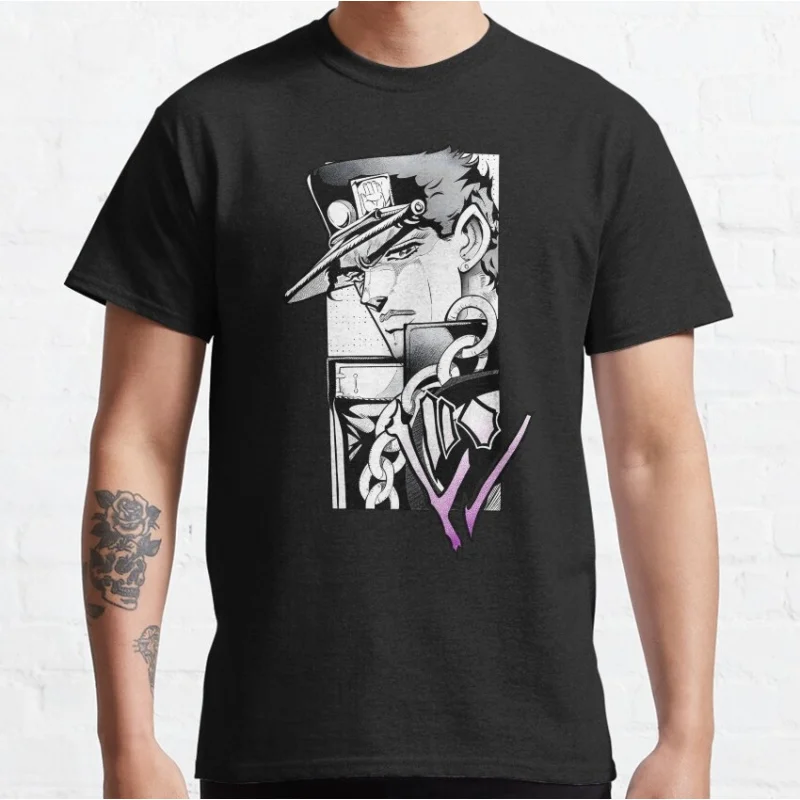 

07092 JoJo's Bizarre Adventure Anime Gift t shirt 100% cotton printed Graphic Clothes Y2K clothing Cartoon Tee All size Tops