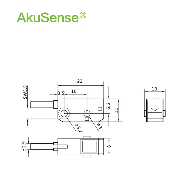 24v Photoelectric Sensor NPN Light Sensor 33ms Response Time Automatic Thrum-beam Akusense Light Sensors Manufacturers view 6