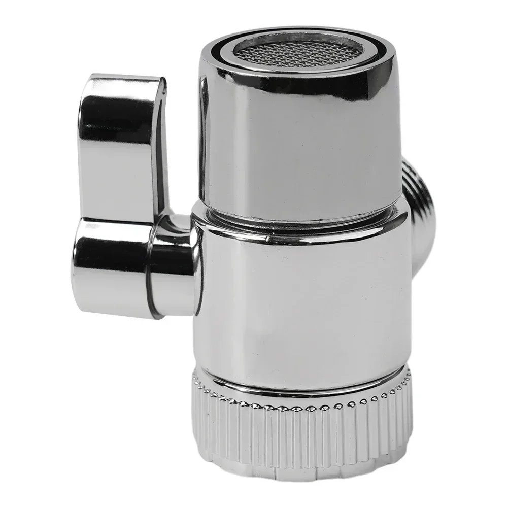 3 Way Diverter Valve Water Tap Connector, Kitchen Faucet Adapter Sink Splitter, Chrome Finish, M22 X M24 Connection Sizes