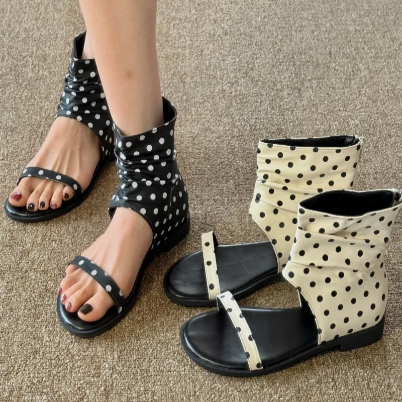 Bottes courtes décontractées pour femmes, confortables et sexy, à bout ouvert, avec fermeture éclair arrière, style sandales, collection été 2026