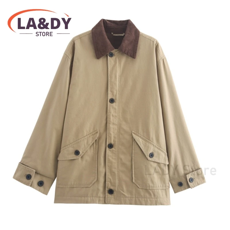 Jacket Coat 2024 Autumn Women Fashion Loose Simple Versatile Female Solid Color Long Sleeve Buttons Casual Outerwears Tops