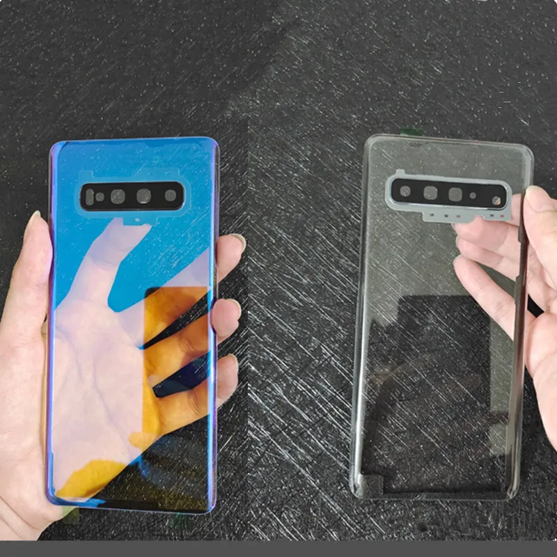 Прозрачная стеклянная крышка для Samsung S10 5G, S10 Plus, S10e, задняя крышка для аккумулятора, стеклянная панель, задний корпус, чехол.